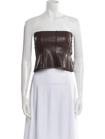 Pre-owned Norma Kamali Strapless Crop Top W/ Tags In Black