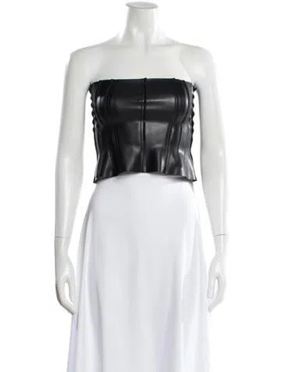 Pre-owned Norma Kamali Strapless Crop Top In White