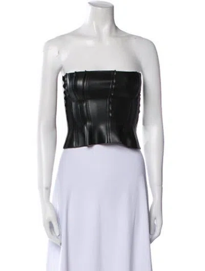 Pre-owned Norma Kamali Strapless Crop Top In White