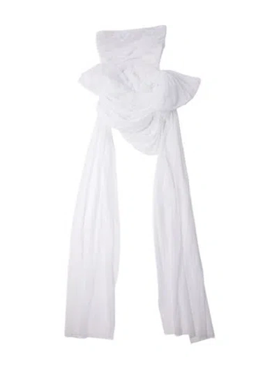 Pre-owned Norma Kamali Strapless Crop Top In White