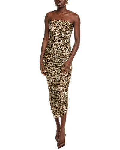 Norma Kamali Strapless Diana Gown In Animal Print
