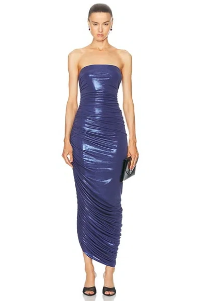 Norma Kamali Strapless Diana Gown Xtra Long Military Blue