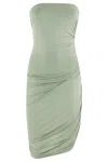 Norma Kamali Diana Strapless Draped Stretch-jersey Mini Dress