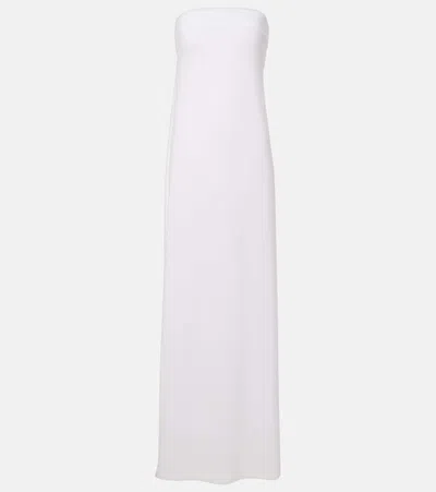 Norma Kamali Strapless Jersey Gown In White