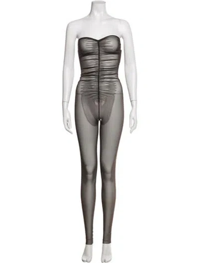 Pre-owned Norma Kamali Strapless Jumpsuit In Brown