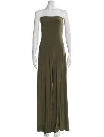 Pre-owned Norma Kamali Strapless Jumpsuit In Green