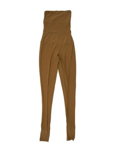 Pre-owned Norma Kamali Strapless Jumpsuit W/ Tags In Brown