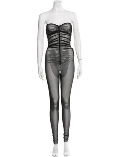 Pre-owned Norma Kamali Strapless Jumpsuit W/ Tags In Gray