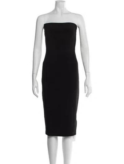 Pre-owned Norma Kamali Strapless Knee-length Dress In Black