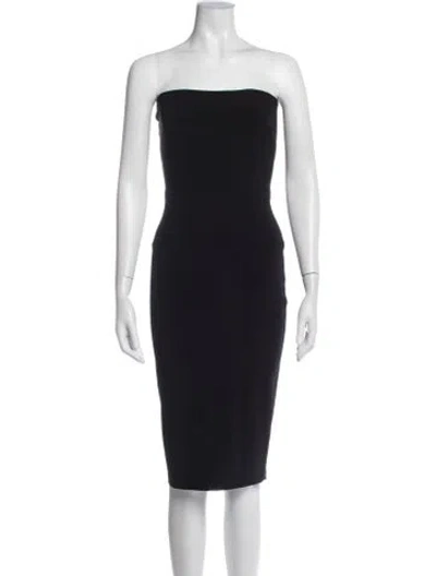 Pre-owned Norma Kamali Strapless Knee-length Dress In Black