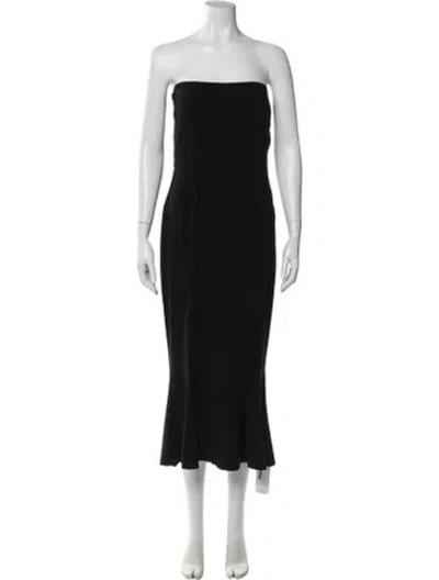 Pre-owned Norma Kamali Strapless Knee-length Dress W/ Tags In Black