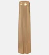 Norma Kamali Glitter Strapless Gown In Brown