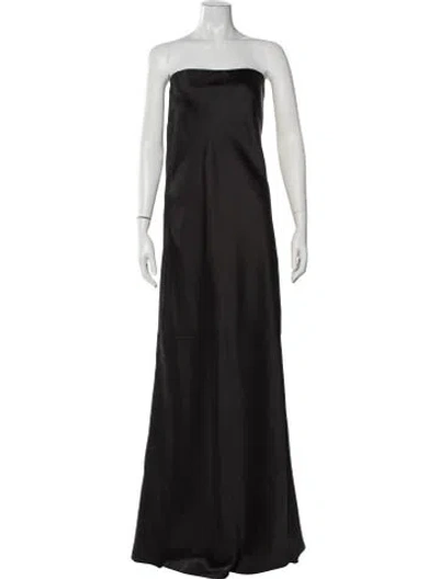 Pre-owned Norma Kamali Strapless Long Dress In Black