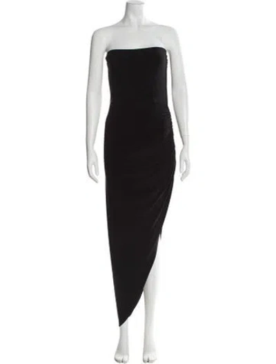 Pre-owned Norma Kamali Strapless Long Dress In Black