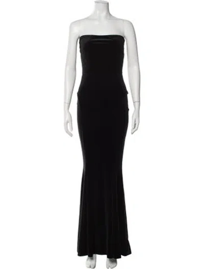 Pre-owned Norma Kamali Strapless Long Dress In Black