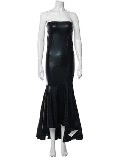 Pre-owned Norma Kamali Strapless Long Dress In Black