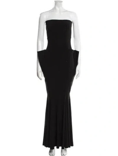 Pre-owned Norma Kamali Strapless Long Dress In Black