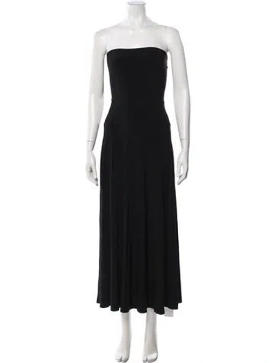 Pre-owned Norma Kamali Strapless Long Dress In Black