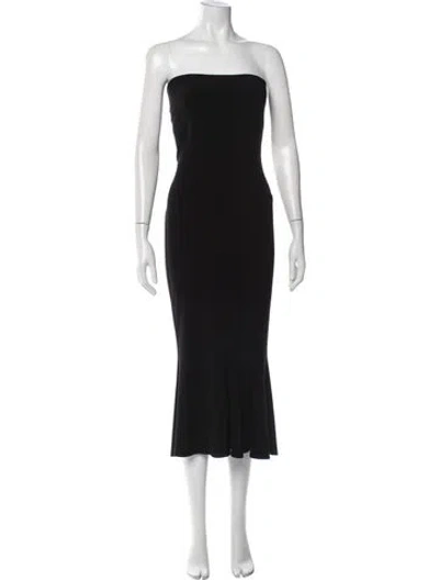Pre-owned Norma Kamali Strapless Long Dress In Black