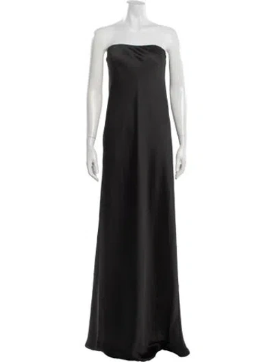 Pre-owned Norma Kamali Strapless Long Dress In Black