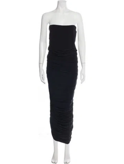 Pre-owned Norma Kamali Strapless Long Dress In Black