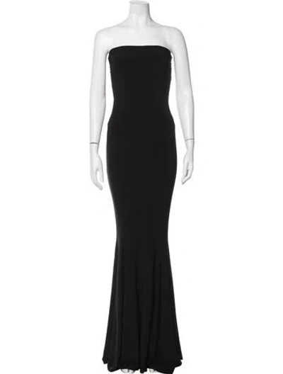 Pre-owned Norma Kamali Strapless Long Dress In Black
