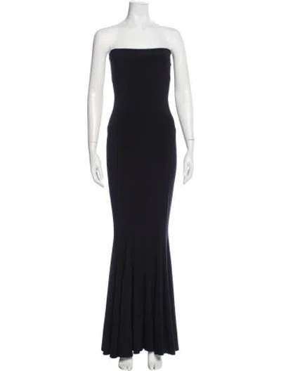 Pre-owned Norma Kamali Strapless Long Dress In Blue