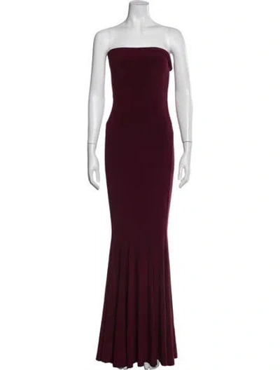 Pre-owned Norma Kamali Strapless Long Dress In Burgundy