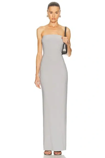Norma Kamali Strapless Long Dress In Gray