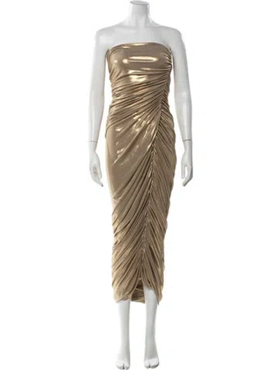 Pre-owned Norma Kamali Strapless Long Dress In Neutral