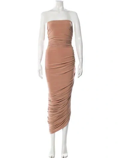 Pre-owned Norma Kamali Strapless Long Dress In Neutral