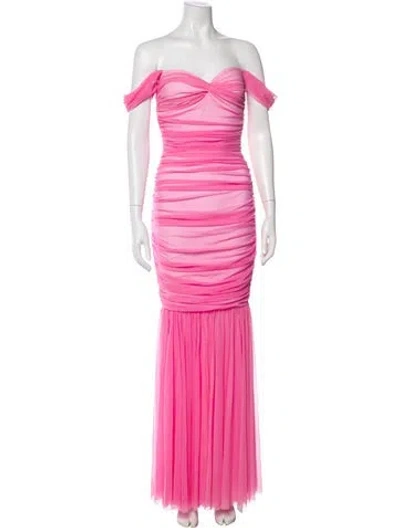 Pre-owned Norma Kamali Strapless Long Dress In Pink