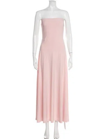 Pre-owned Norma Kamali Strapless Long Dress In Pink