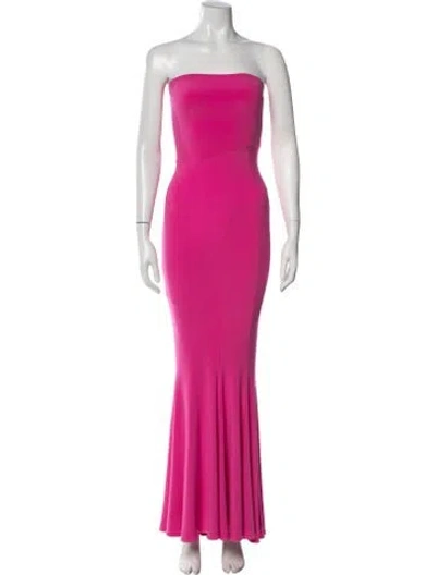 Pre-owned Norma Kamali Strapless Long Dress In Pink