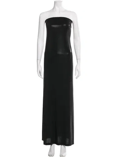 Pre-owned Norma Kamali Strapless Long Dress W/ Tags In Black