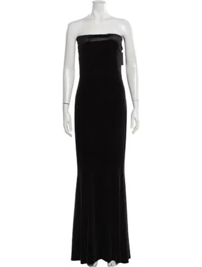 Pre-owned Norma Kamali Strapless Long Dress W/ Tags In Black