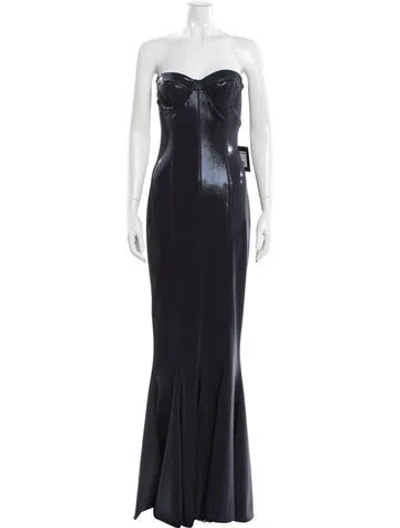 Pre-owned Norma Kamali Strapless Long Dress W/ Tags In Blue