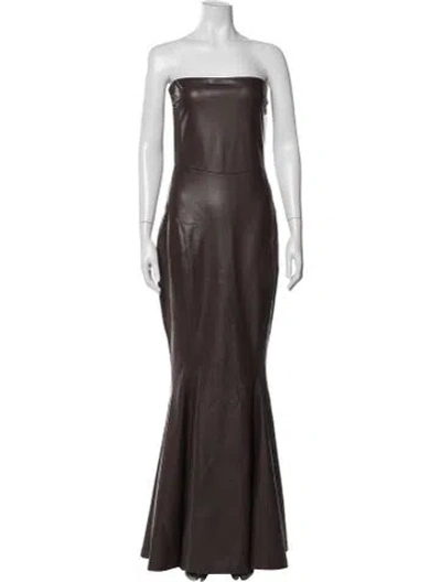 Pre-owned Norma Kamali Strapless Long Dress W/ Tags In Brown