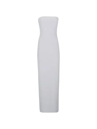 Norma Kamali Strapless Maxi Dress In White
