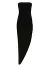 Norma Kamali Strapless Ruched Stretch-jersey Midi Dress In Black