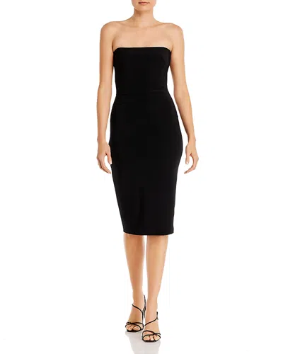Norma Kamali Strapless Knee-length Fitted Dress In Black