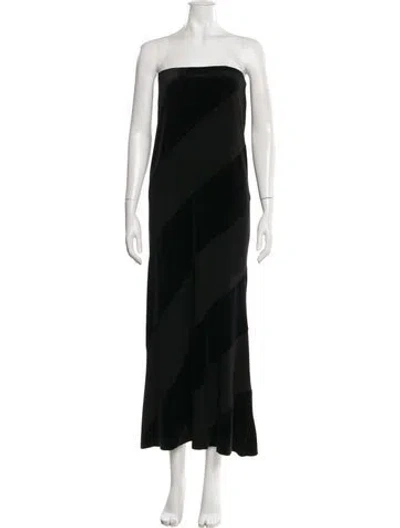 Pre-owned Norma Kamali Strapless Midi Length Dress In Black