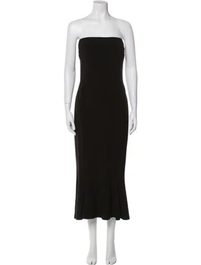 Pre-owned Norma Kamali Strapless Midi Length Dress In Black