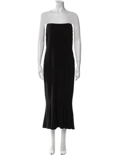 Pre-owned Norma Kamali Strapless Midi Length Dress In Black