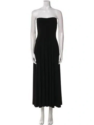 Pre-owned Norma Kamali Strapless Midi Length Dress In Black