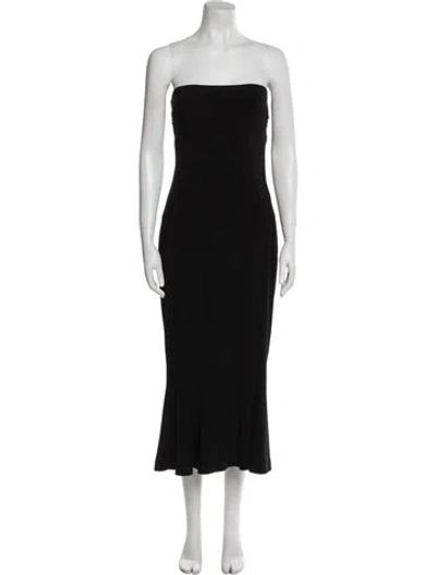 Pre-owned Norma Kamali Strapless Midi Length Dress In Black