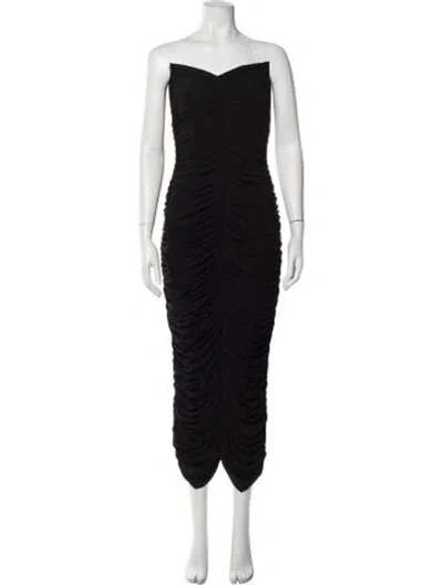 Pre-owned Norma Kamali Strapless Midi Length Dress In Black