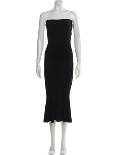Pre-owned Norma Kamali Strapless Midi Length Dress In Gray