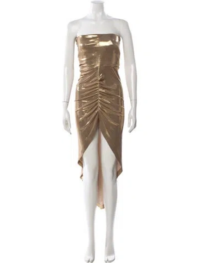 Pre-owned Norma Kamali Strapless Midi Length Dress In Neutral