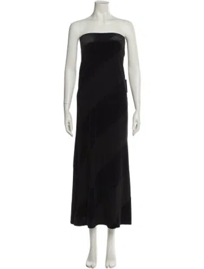 Pre-owned Norma Kamali Strapless Midi Length Dress W/ Tags In Black